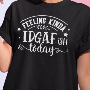 3/$10 Black Graphic T-Shirt with White Print